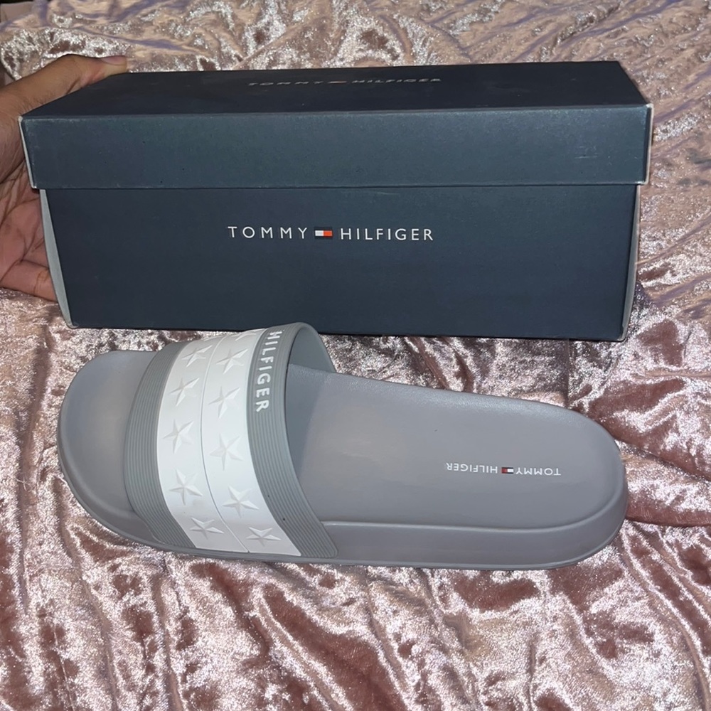 Tommy Hilfiger Gray sy slides